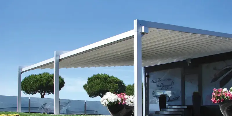 Retractable awning on Northern Virginia home