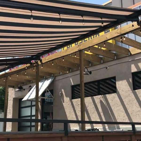 Restaurant deck awnings