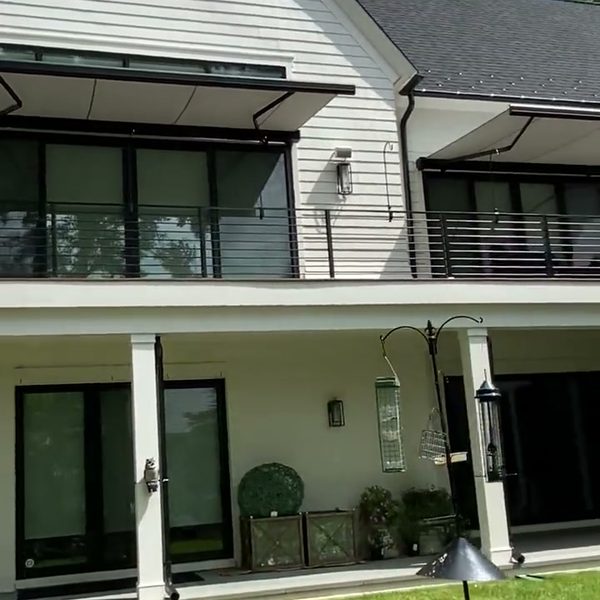 Awnings across a modern home